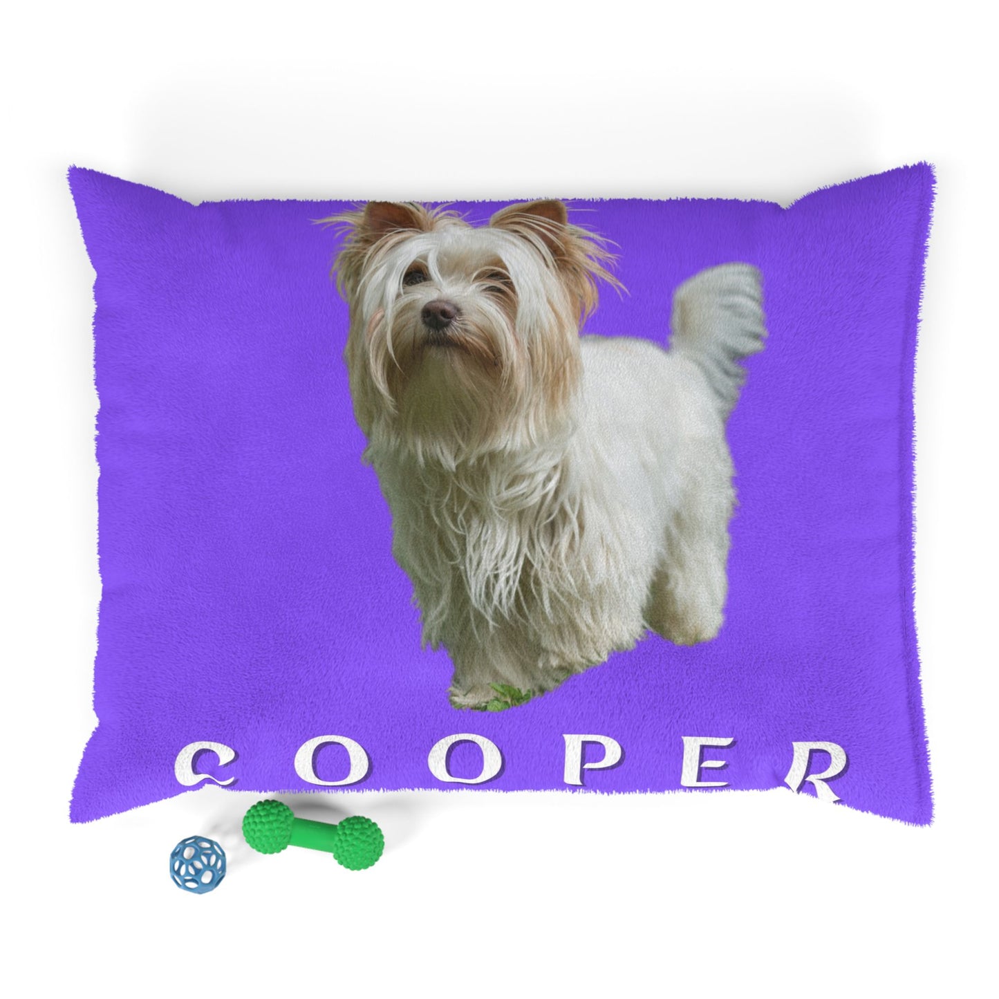 Colorful dog bed with dog photo and name - 12 color choise