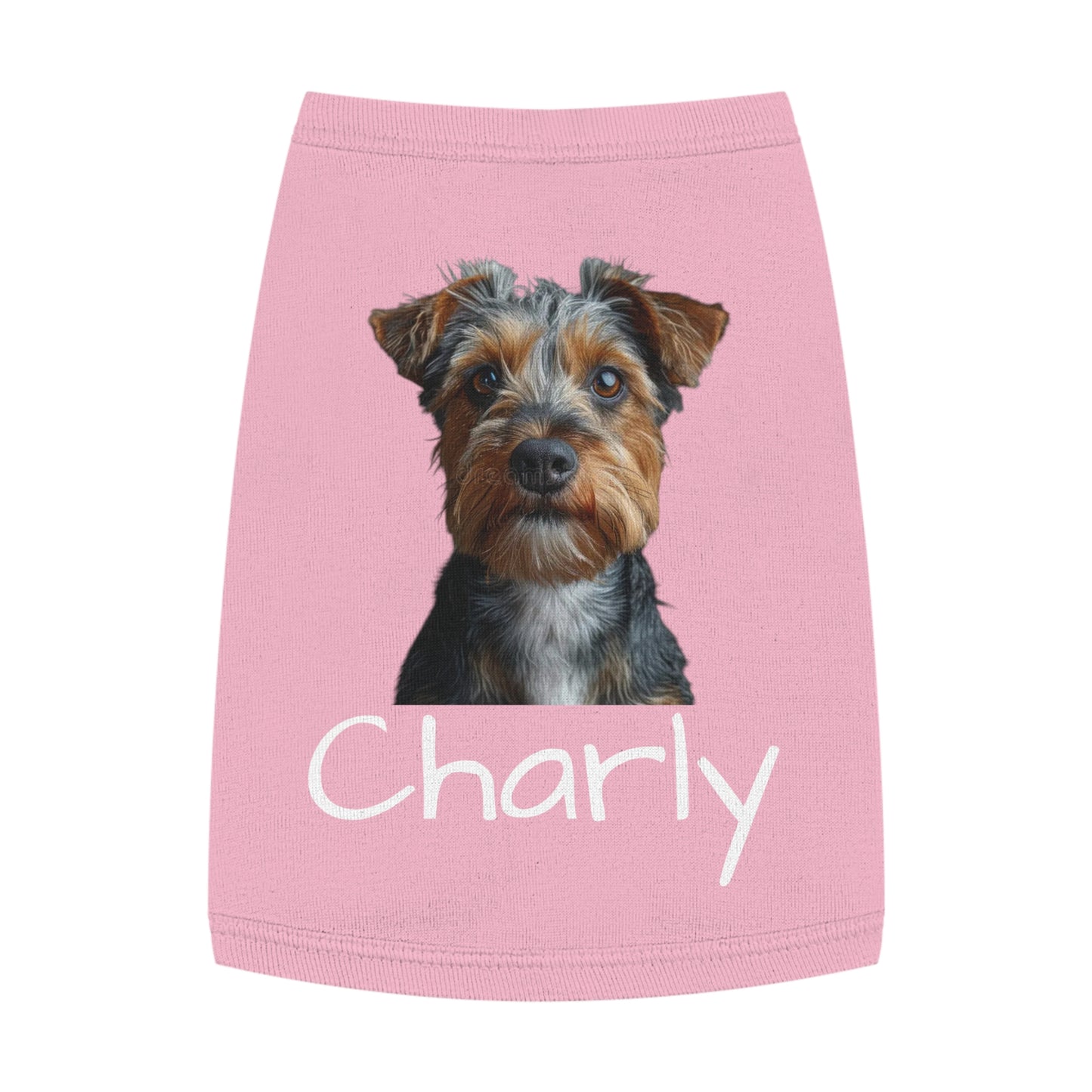personalized dog tankt top with custom photo & name pink