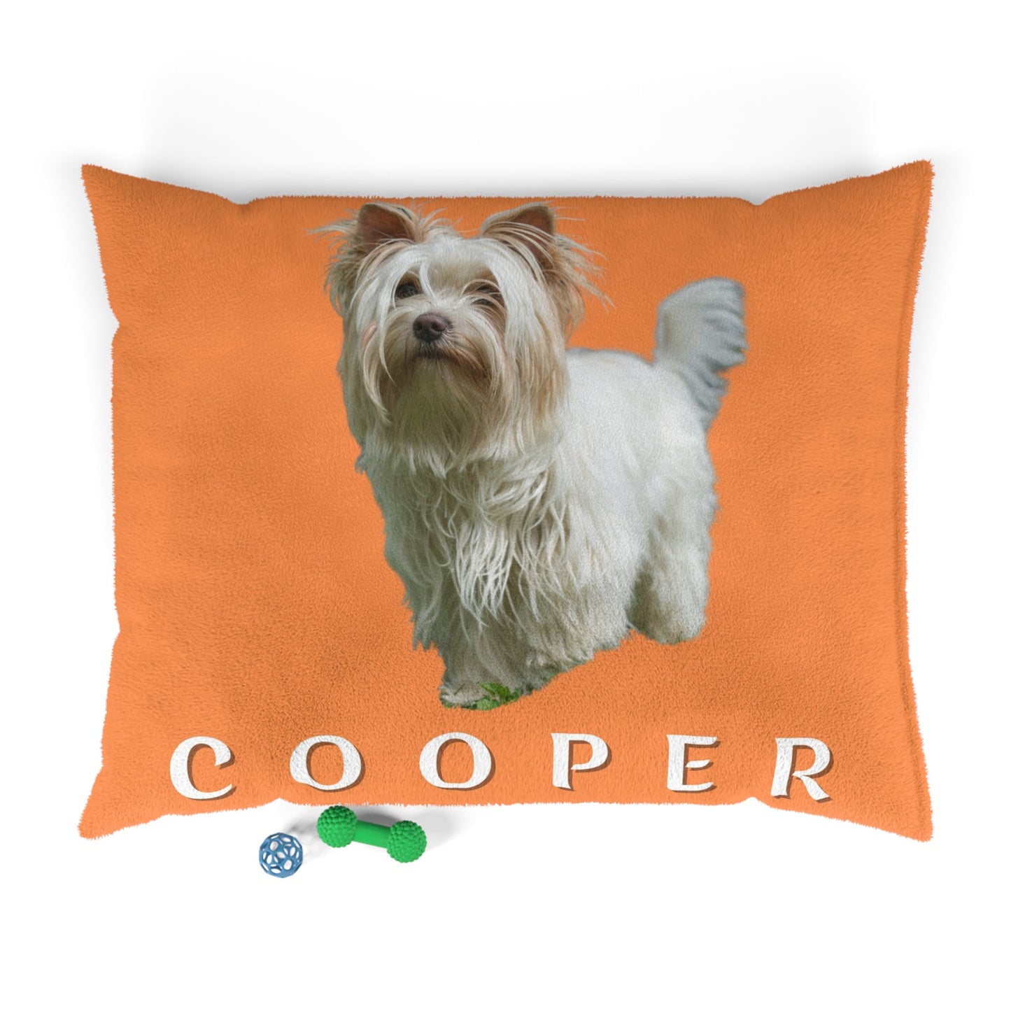 Colorful dog bed with dog photo and name - 12 color choise