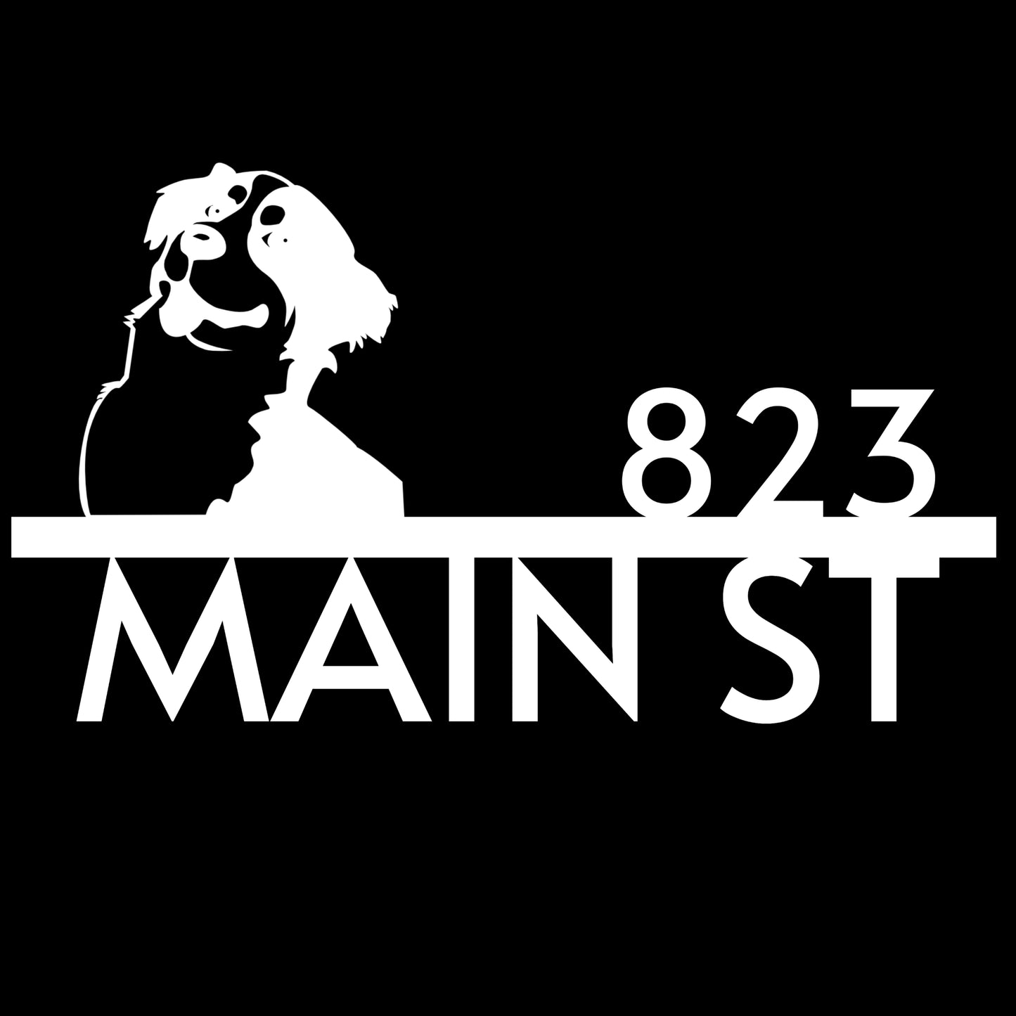 Custom Dog Address Sign – Saint Bernard Silhouette