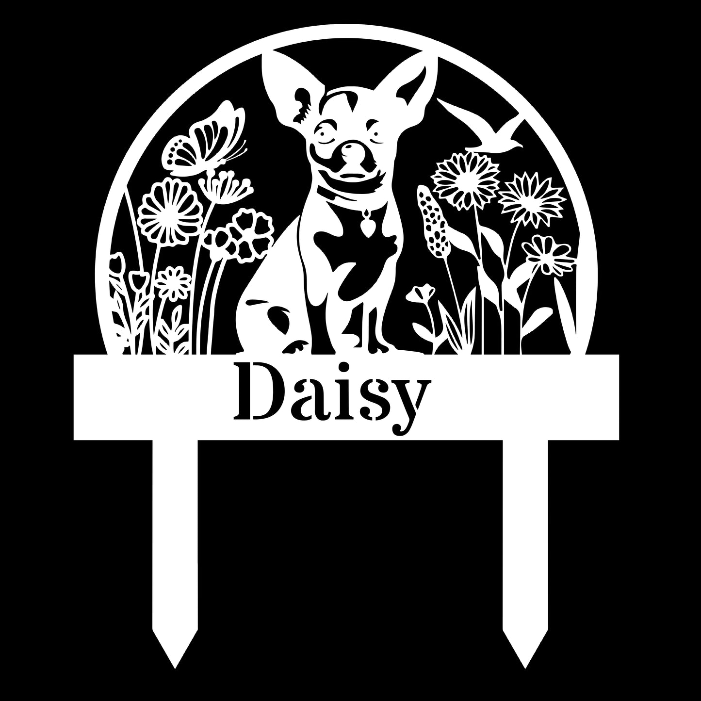Personalized Dog's Name Garden Sign – Flower Garden Design