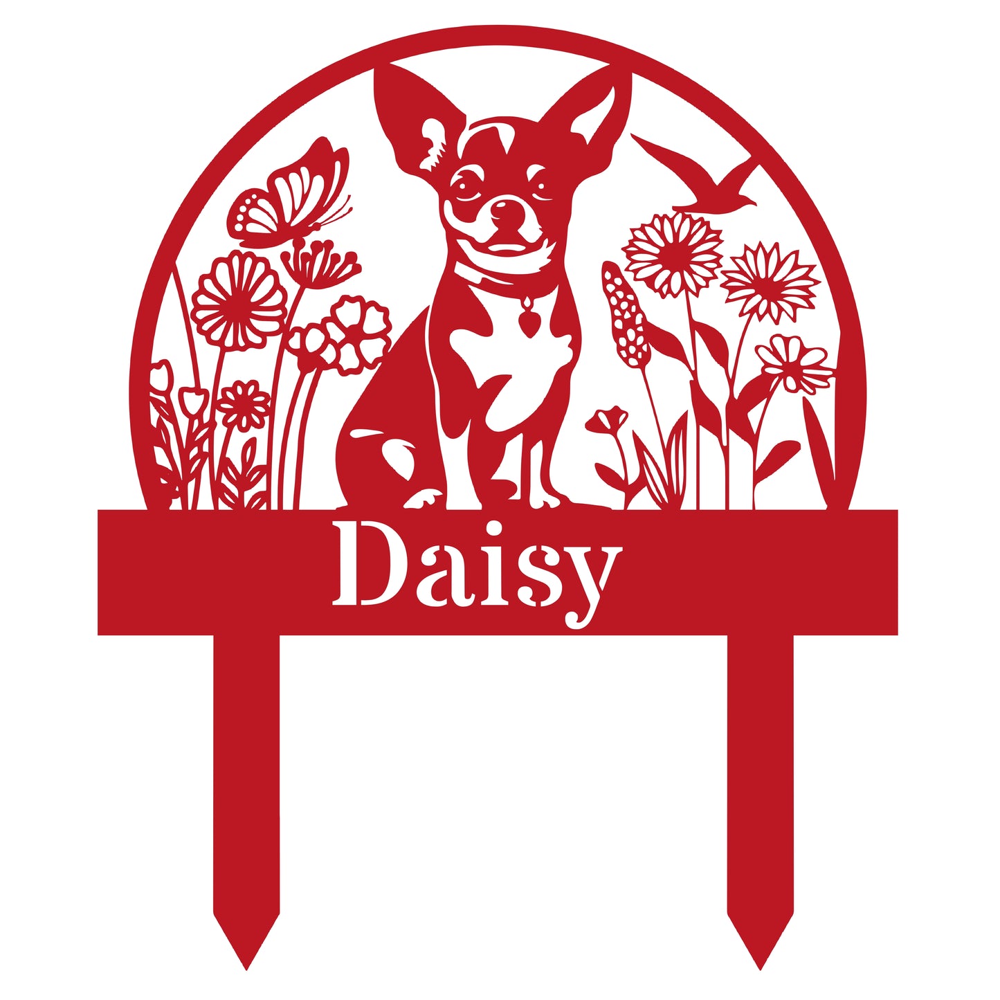Personalized Dog's Name Garden Sign – Flower Garden Design