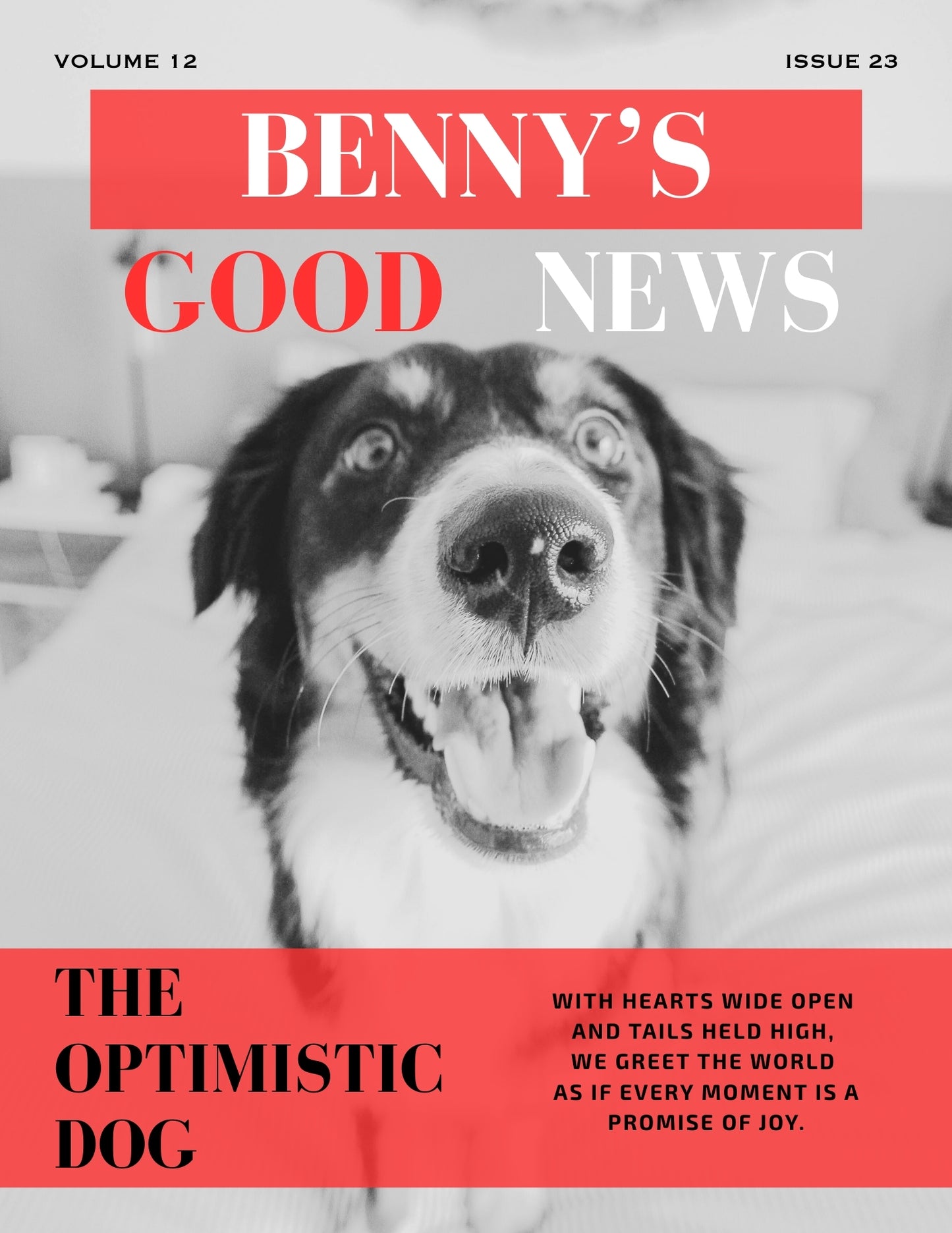 Good News Custom Dog Magazine Cover - Poster or Canvas – The Optimistic Dog Edition