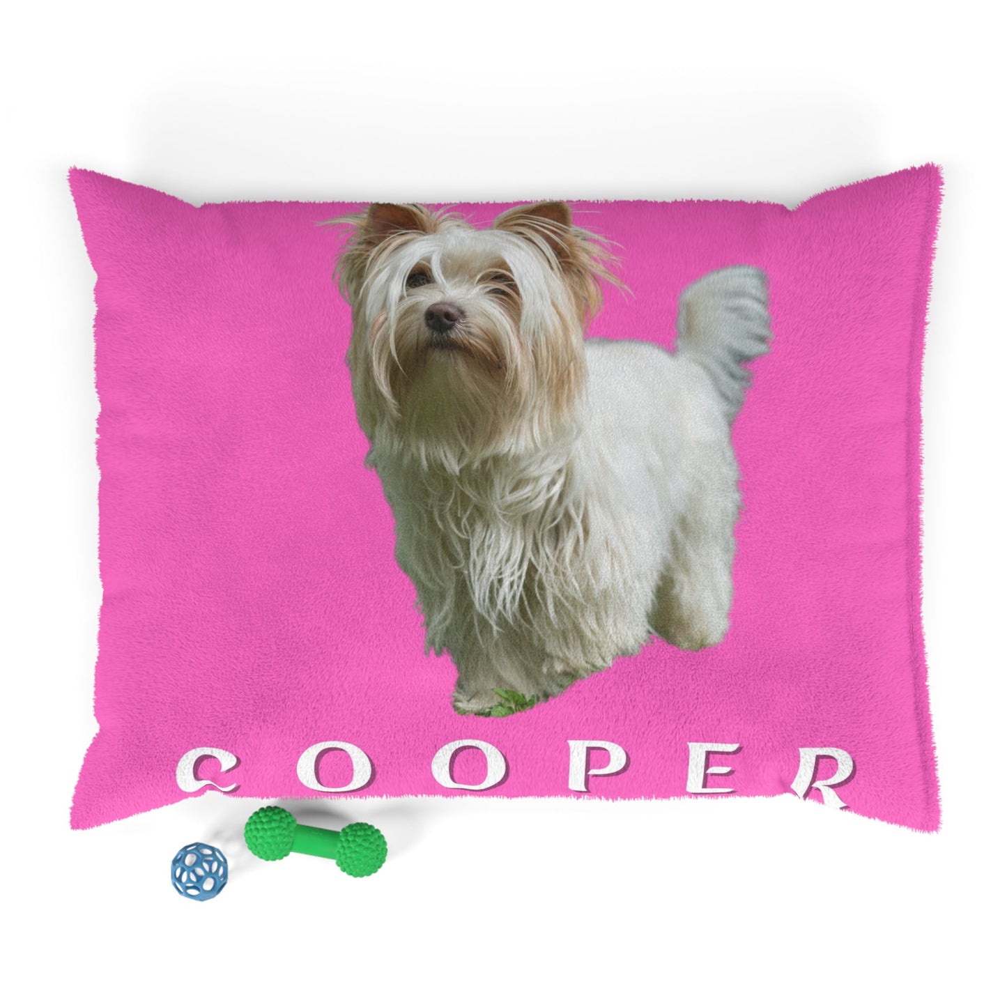Colorful dog bed with dog photo and name - 12 color choise