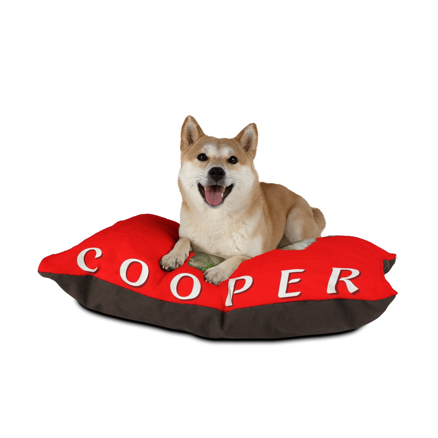 Colorful dog bed with dog photo and name - 12 color choise