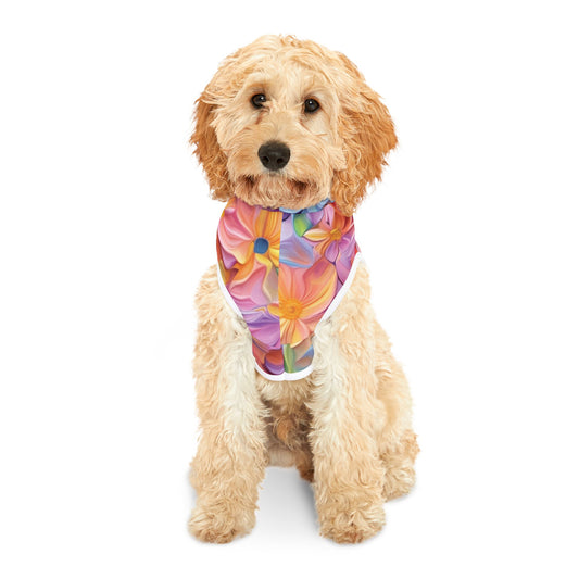 Floral Fantasy Dog Hoodie – Colorful 3D Flower Design in 3 Sizes