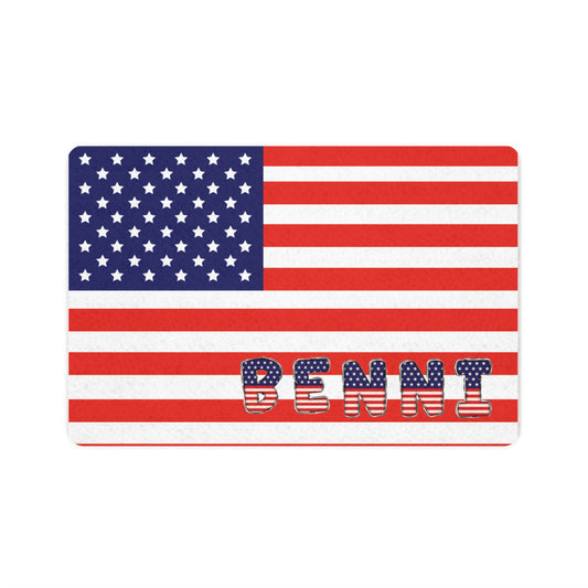 Custom Dog Placemat with USA Flag & Name – Personalized Pet Mat