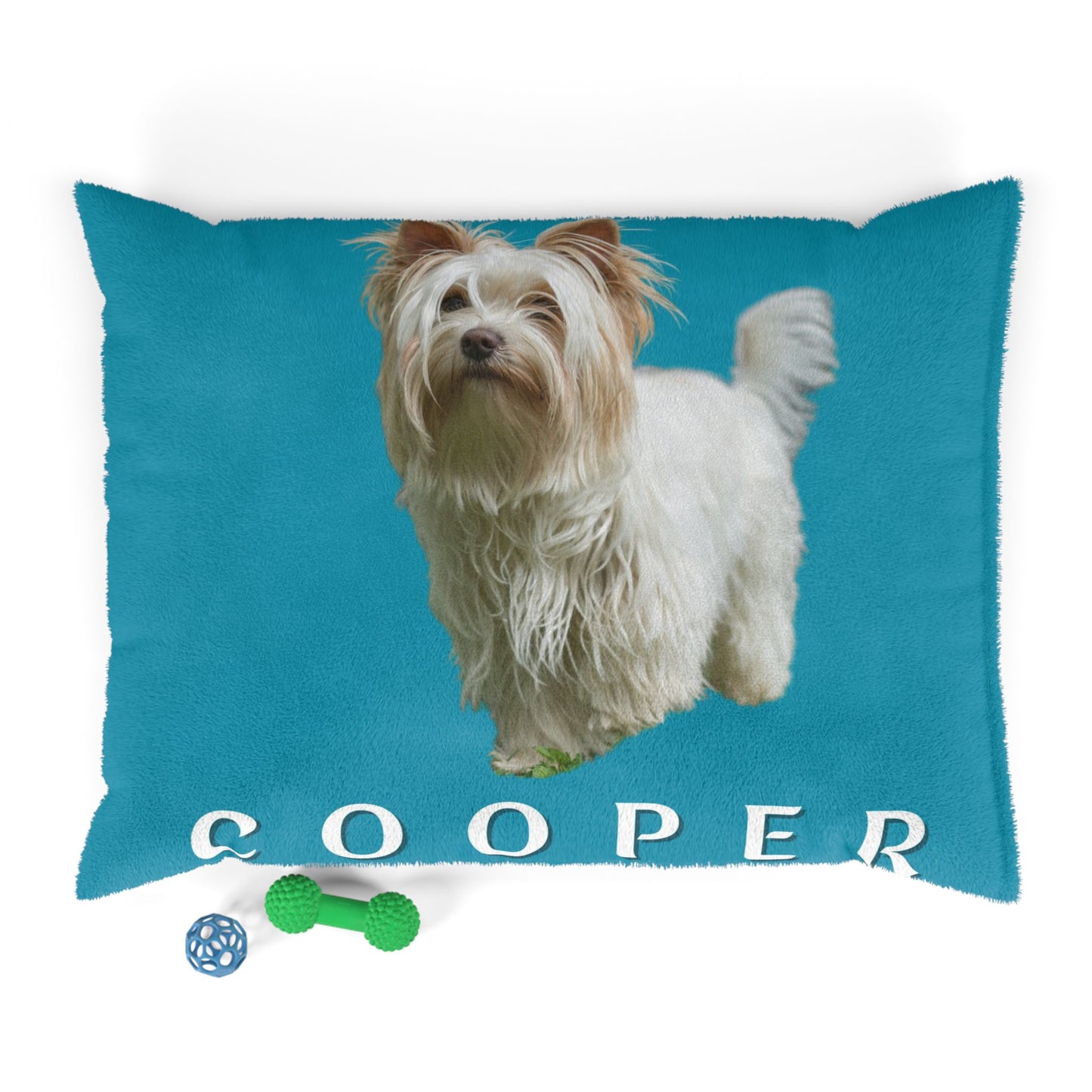Colorful dog bed with dog photo and name - 12 color choise