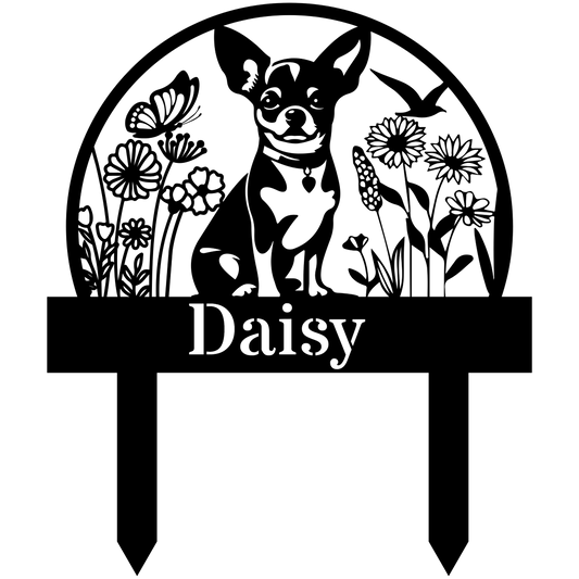 Personalized Dog's Name Garden Sign – Flower Garden Design