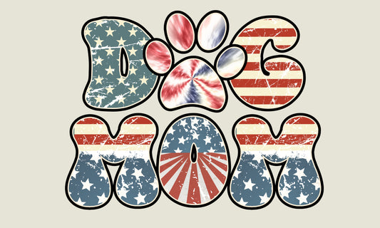 Dog Mom Patriotic Door Mat – Stars & Stripes Paw Print Design