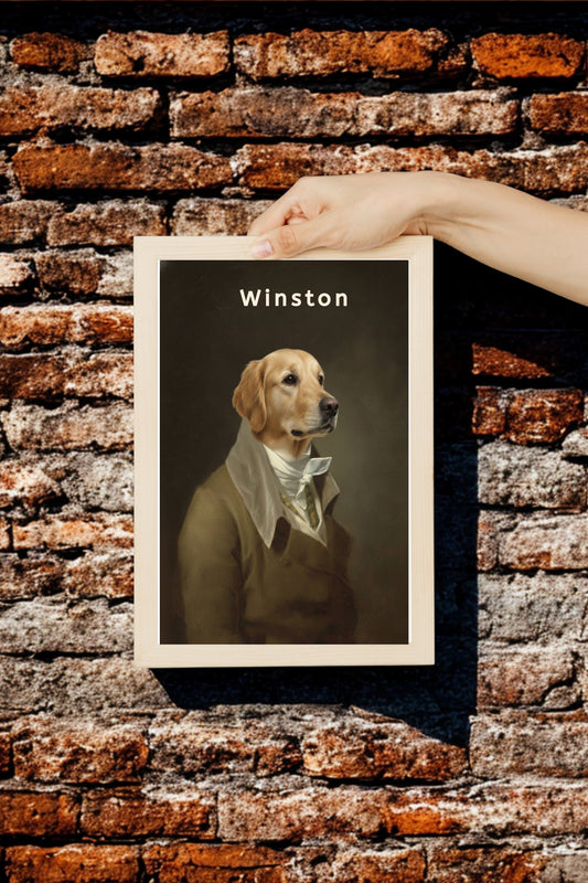 The Gentle Scholar – Personalized Classic Dog Portrait on Canvas