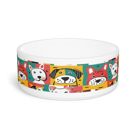 Colorful Dog Face Bowl – Fun Cartoon Design for Pets