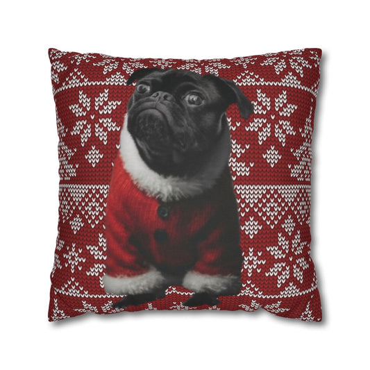 Red Knit Christmas – Custom Pet Pillow Cover