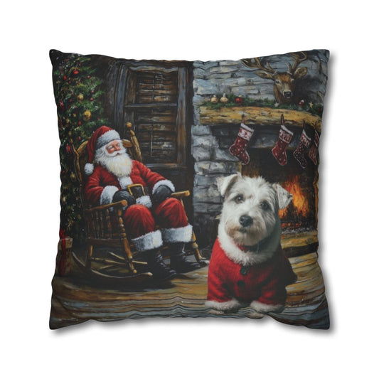 Santa by the Fireplace Custom Pet Pillow Cover