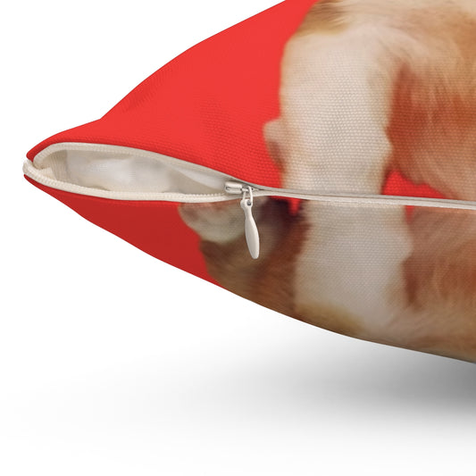 Custom Pillow Cover with Dog's Name & Photo – 12 Background Colors