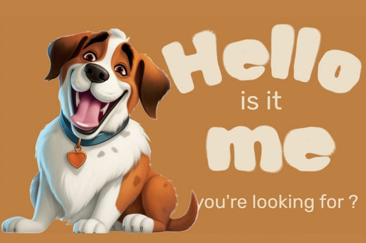 “Hello, Is It Me You’re Looking For?” Cartoon Dog Breed Door Mat
