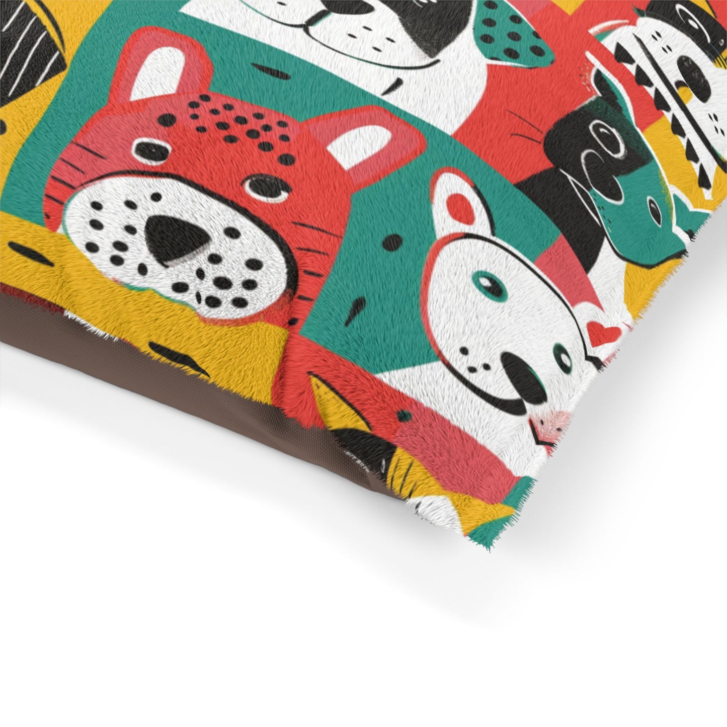 Colorful Pet Bed – Playful Dog Faces Design in 3 Sizes