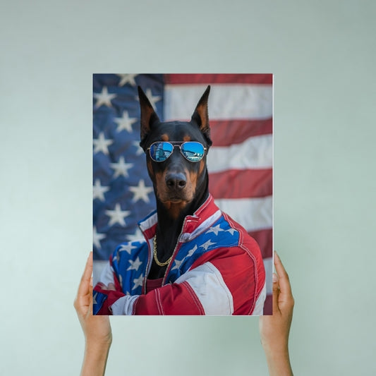 The Patriot – Custom Dog Portrait on Canvas