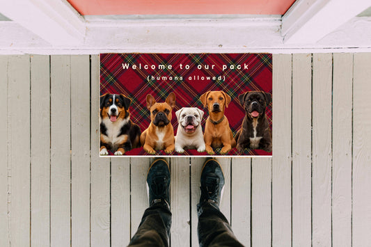 Welcome to Our Pack Doormat – Funny Custom Dog Entry Mat