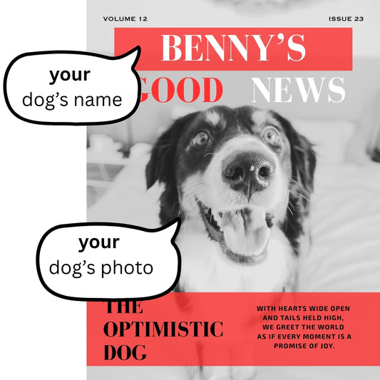 Good News Custom Dog Magazine Cover Poster – The Optimistic Dog Edition
