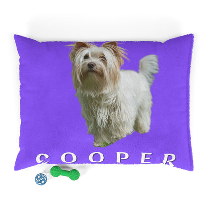 Colorful dog bed with dog photo and name - 12 color choise