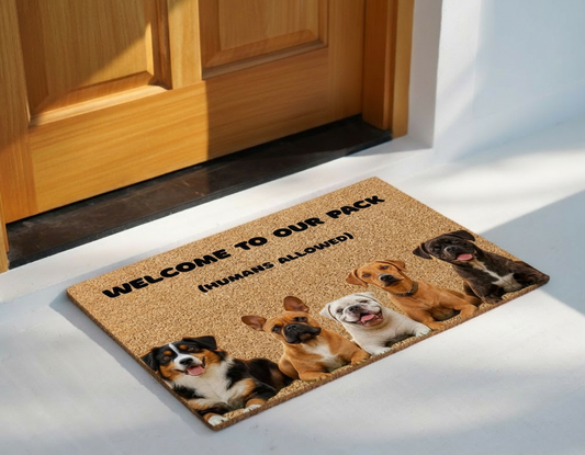 Welcome to Our Pack Doormat – Funny Custom Dog Entry Mat
