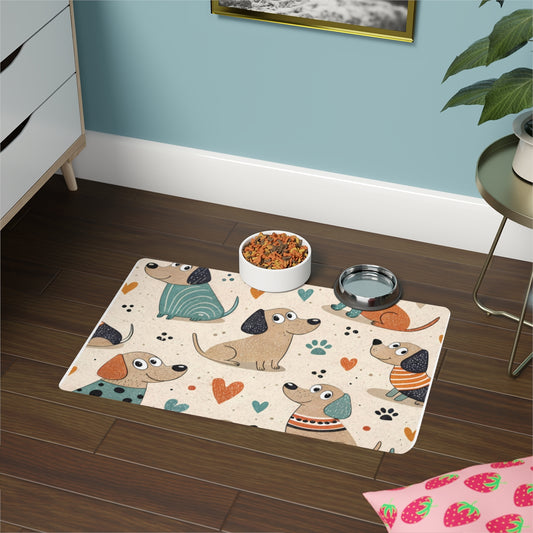 Cuties - Colorful Dog Placemat – Non-Slip Pet Feeding Mat