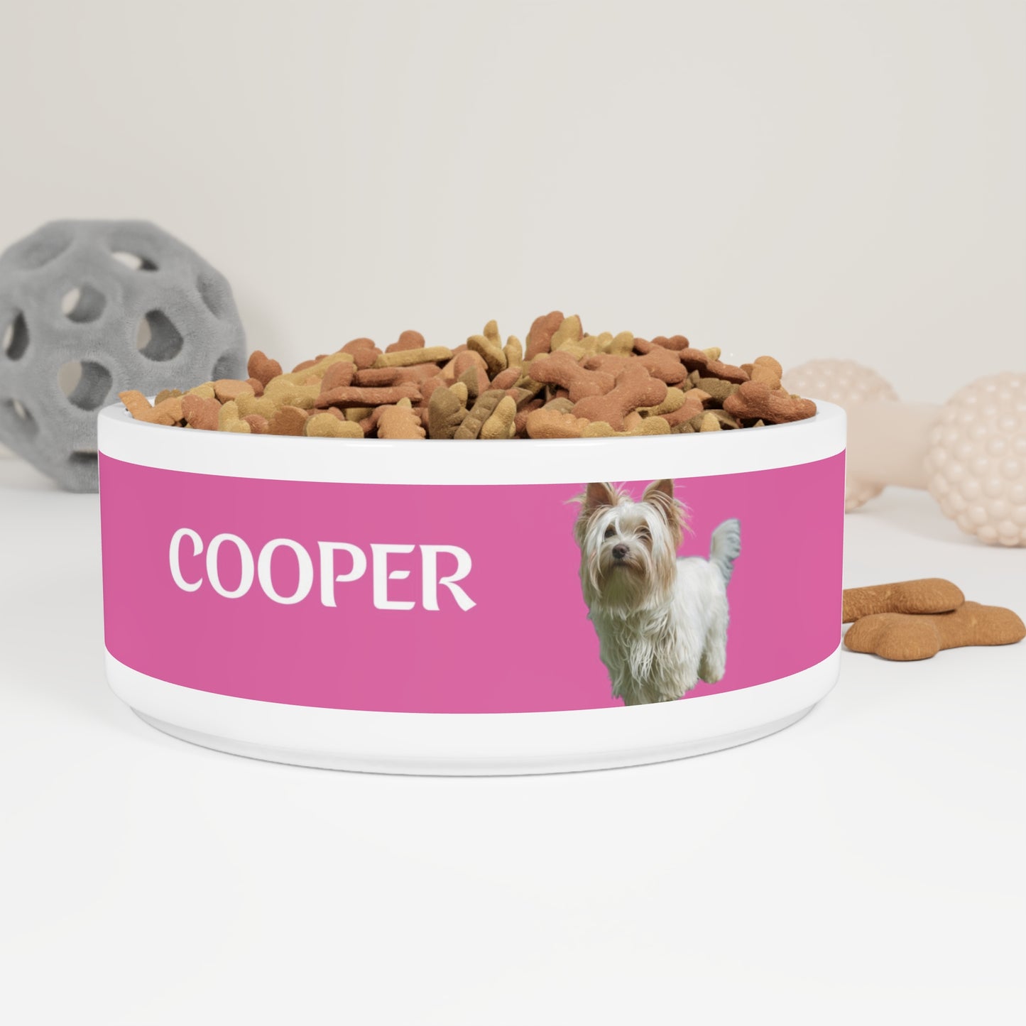 Custom Dog Bowl with Photo & Name – 12 Bold Colors