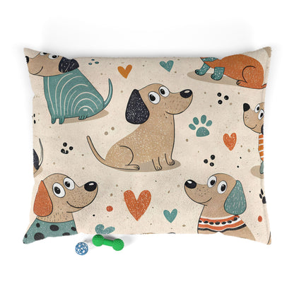 Playful Cartoon Dog Bed – Cute Pup Print in 3 Sizes