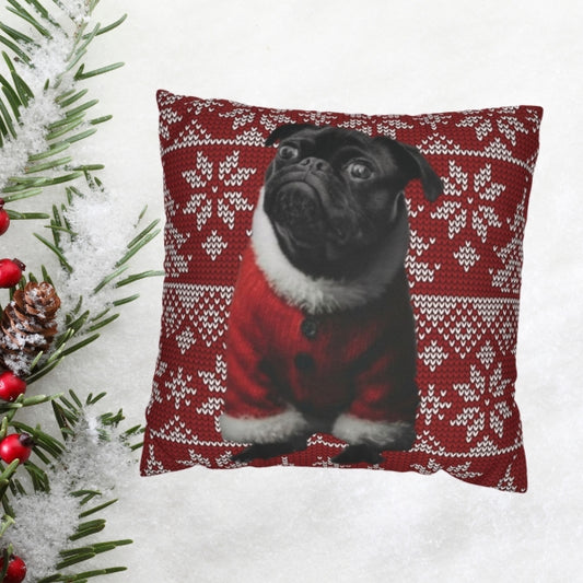 Red Knit Christmas – Custom Pet Pillow Cover