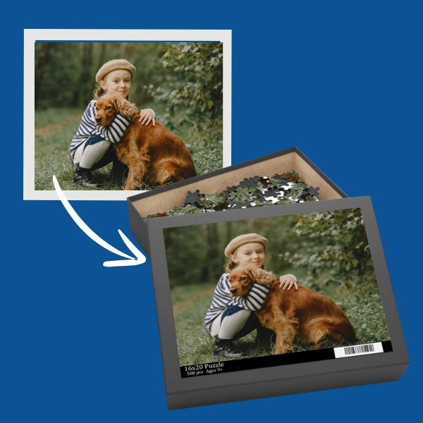 Custom Photo Puzzle in a Cardboard Box