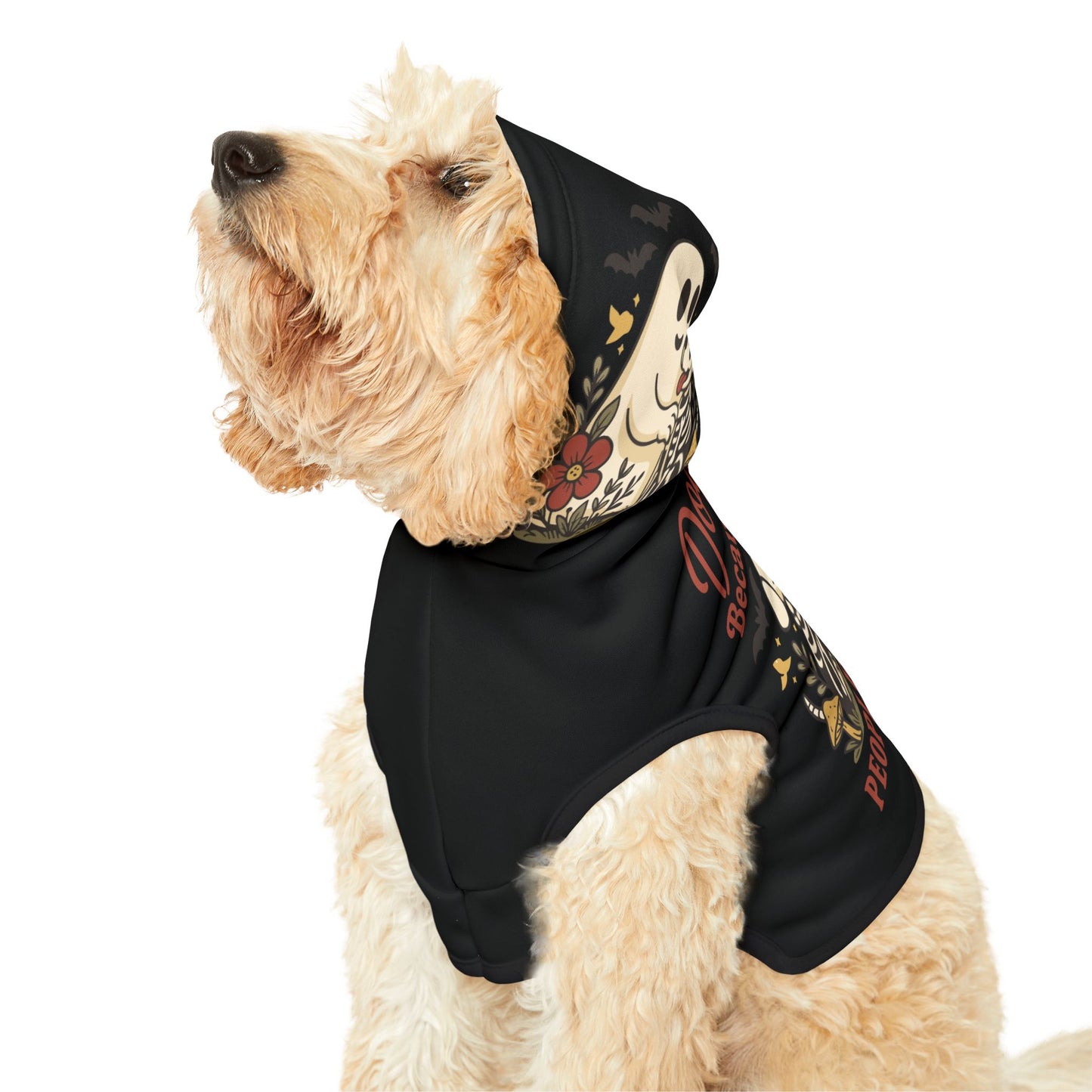 Halloween Dog Hoodie – “Dogs Because People Are Creepy” Funny Costume for Pets