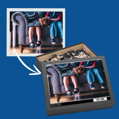 Custom Photo Puzzle in a Cardboard Box