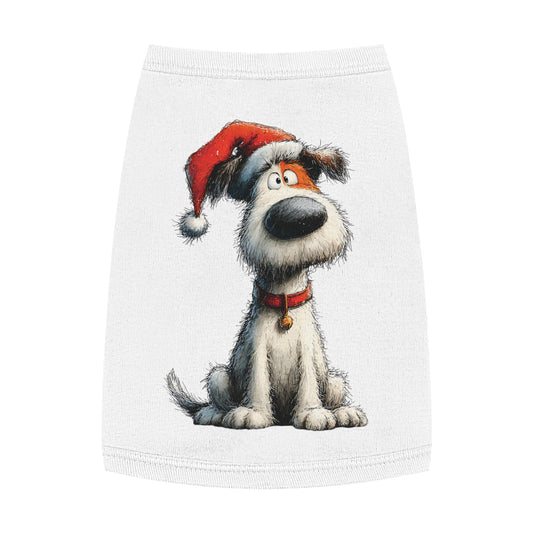 Santa Paws Dog Tank Top – Festive Holiday Dog Shirt (White & Black Options)