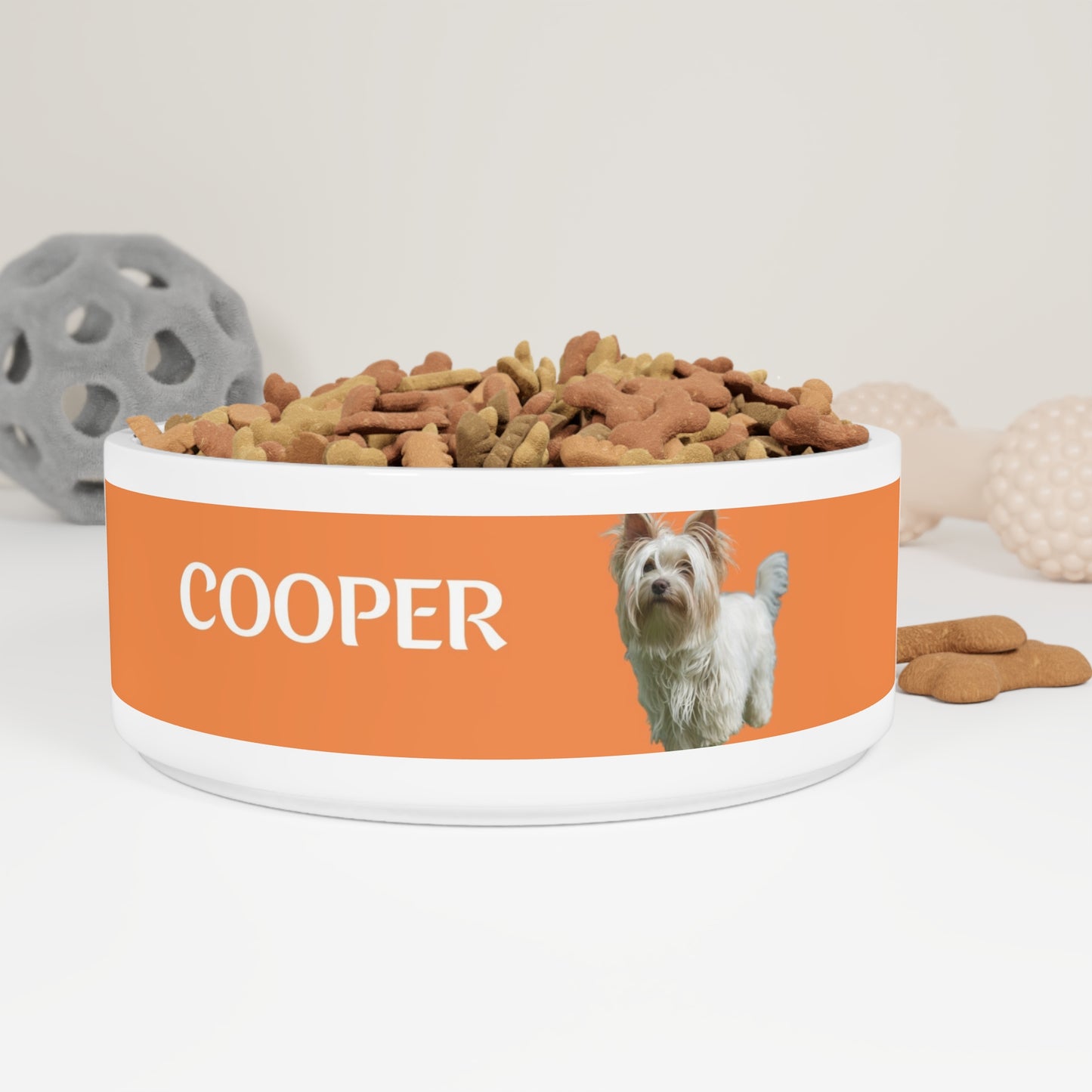 Custom Dog Bowl with Photo & Name – 12 Bold Colors