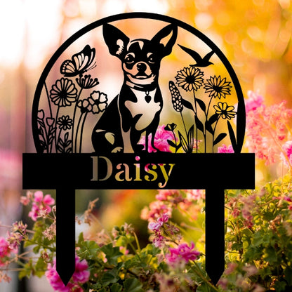 Personalized Dog's Name Garden Sign – Flower Garden Design