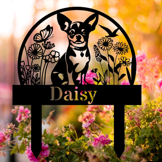 Personalized Dog's Name Garden Sign – Flower Garden Design