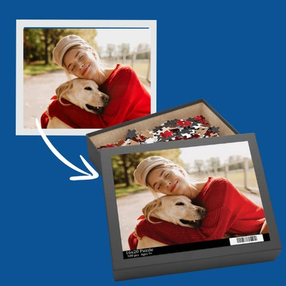 Custom Photo Puzzle in a Cardboard Box