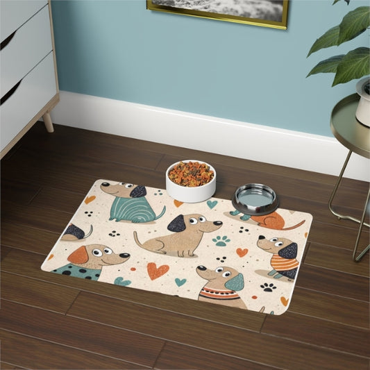 Cuties - Colorful Dog Placemat – Non-Slip Pet Feeding Mat