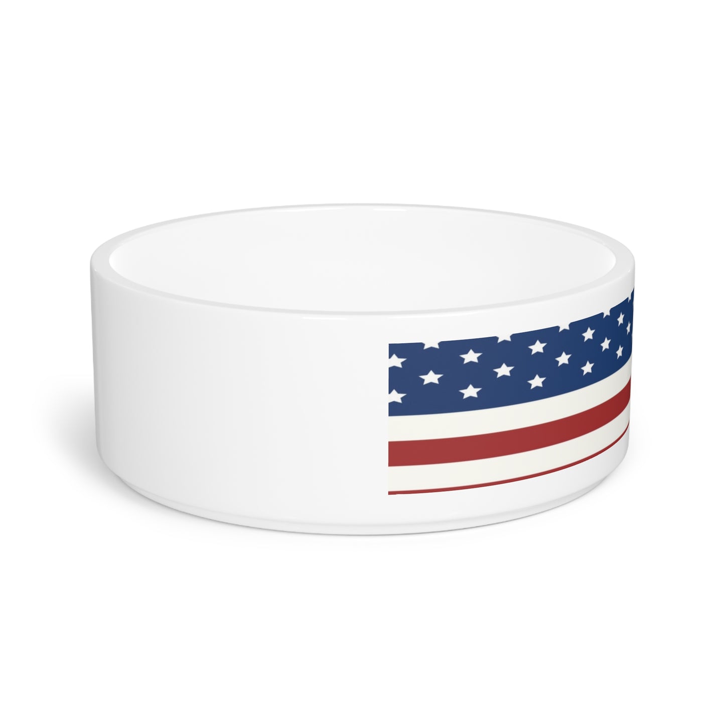 USA Flag Dog Bowl with Custom Name – Personalized Design