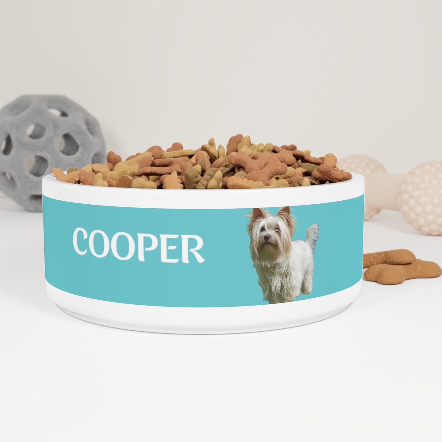 Custom Dog Bowl with Photo & Name – 12 Bold Colors