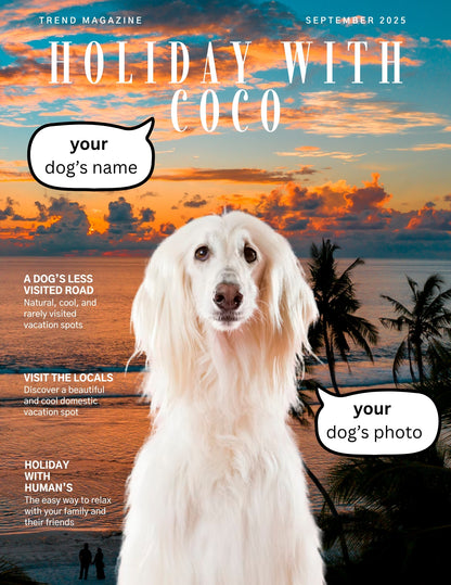 Custom Dog Magazine Cover - Poster or Canvas – “Holiday with Coco” Edition