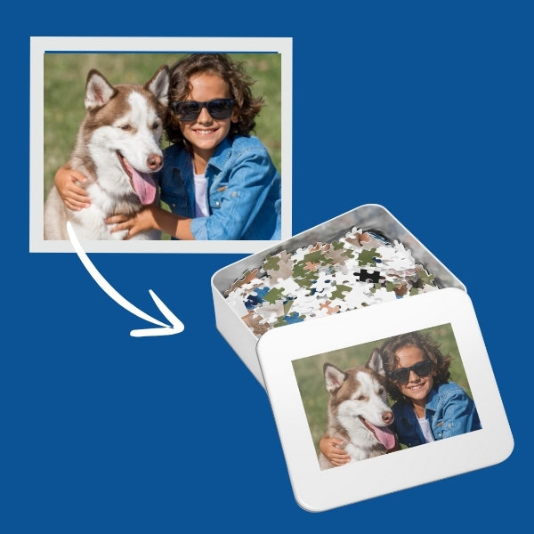 Custom Photo Puzzle in a Tin Box