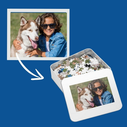 Custom Photo Puzzle in a Tin Box