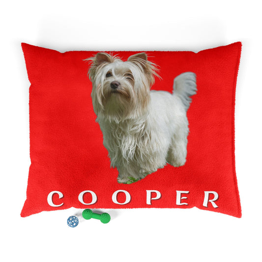 Colorful dog bed with dog photo and name - 12 color choise