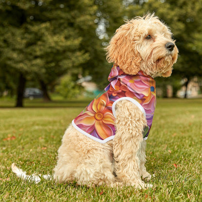 Floral Fantasy Dog Hoodie – Colorful 3D Flower Design in 3 Sizes