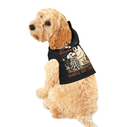 Halloween Dog Hoodie – “Dogs Because People Are Creepy” Funny Costume for Pets