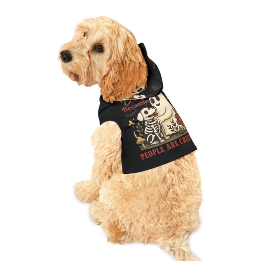 Halloween Dog Hoodie – “Dogs Because People Are Creepy” Funny Costume for Pets