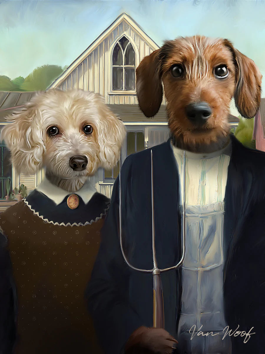 The Classic Duo – Custom Pet Portrait on Canvas