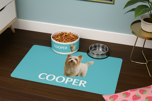 The most colorful dog food placemat